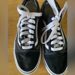 Vans off the Wall  Unisex Men 5-Women 6.5 Black Canvas with Suede